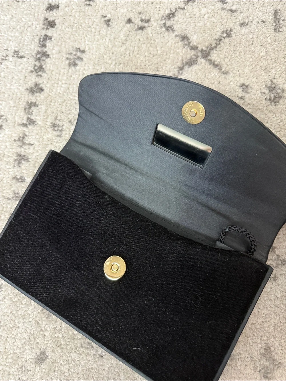 Black Velvet Envelope Clutch by Valerie Stevens